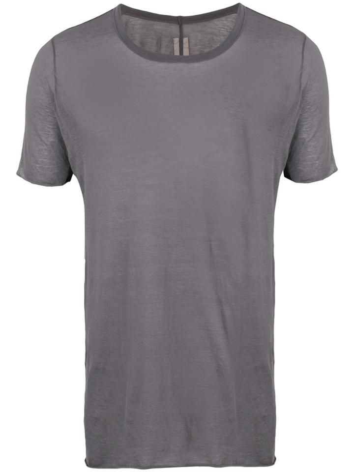 Rick Owens Sheer Raw Edge T-shirt - Grey