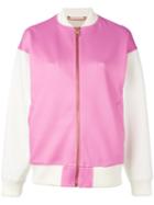 Diesel - Contrasted Bomber Jacket - Women - Cotton/polyester/spandex/elastane - L, Women's, Pink/purple, Cotton/polyester/spandex/elastane