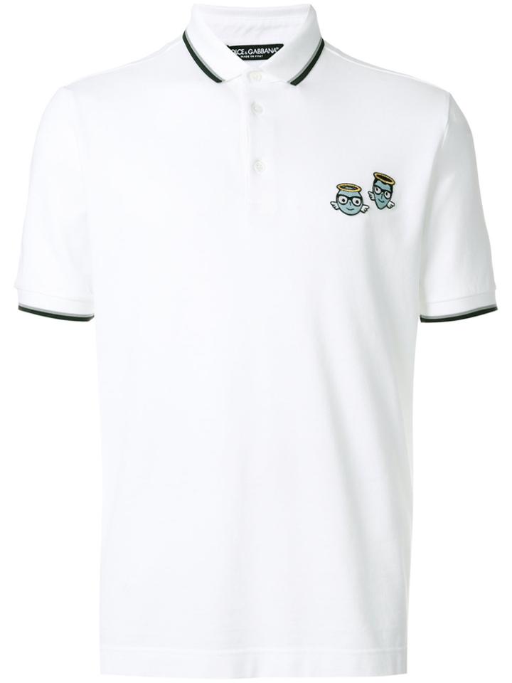 Dolce & Gabbana Designers Patch Polo Shirt - White