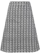 Derek Lam Patterned A-line Skirt, Women's, Size: 36, Black, Silk/wool