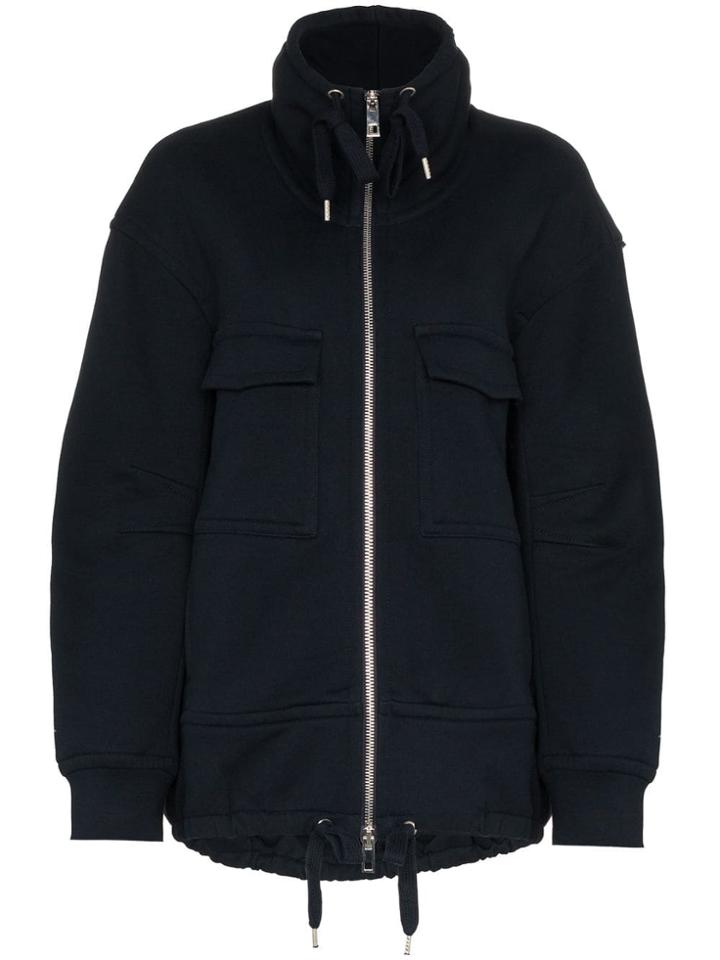 Tibi Fleece Sweatshirt Jacket - Blue