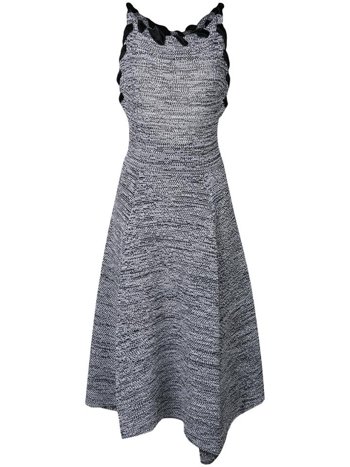 Salvatore Ferragamo Woven Neck Dress - White