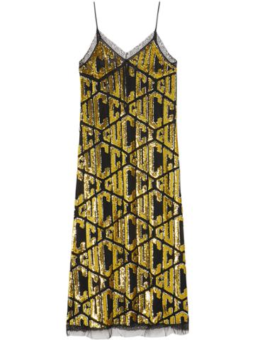 Gucci Gucci Game Sequins Slip Dress - Metallic