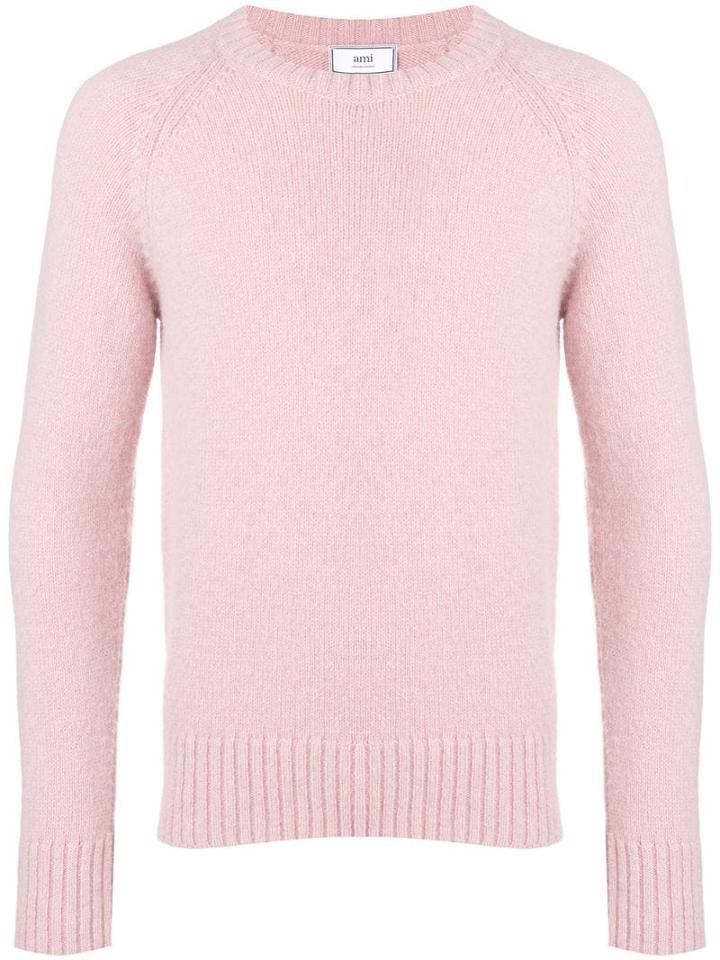Ami Alexandre Mattiussi Crewneck Raglan Sleeves Sweater - Pink