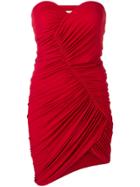 Alexandre Vauthier Strapless Ruched Mini Dress - Red