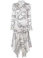 Ganni Asymmetric Shirt Dress - White