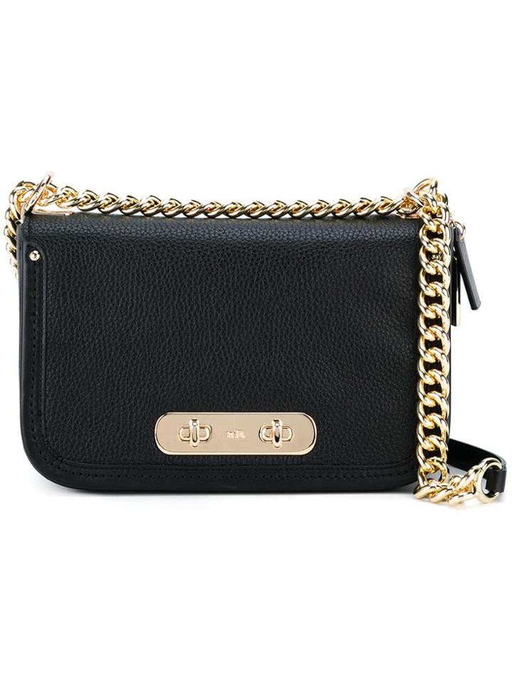Coach Flap Closure Shoulder Bag - Black