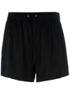 T By Alexander Wang Drawstring Shorts, Women's, Size: 6, Black, Silk/spandex/elastane