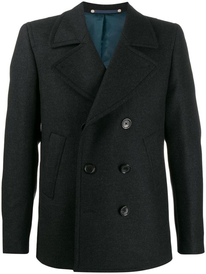 Ps Paul Smith Double Breasted Coat - Black