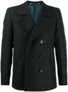 Ps Paul Smith Double Breasted Coat - Black