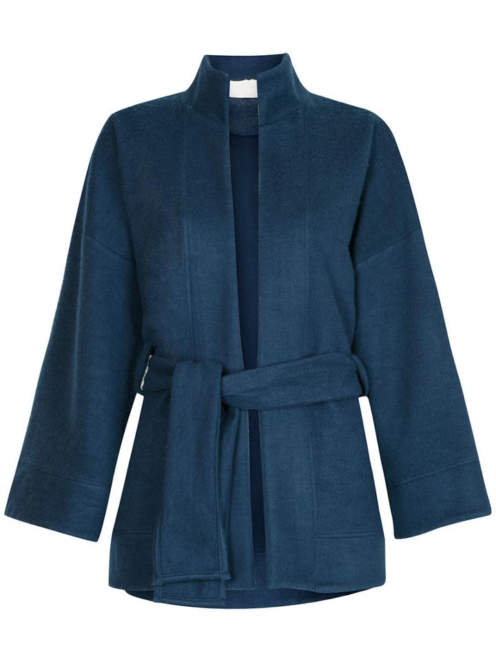 Lilly Sarti - Belted Kimono - Women - Cotton/polyester - 36, Blue, Cotton/polyester