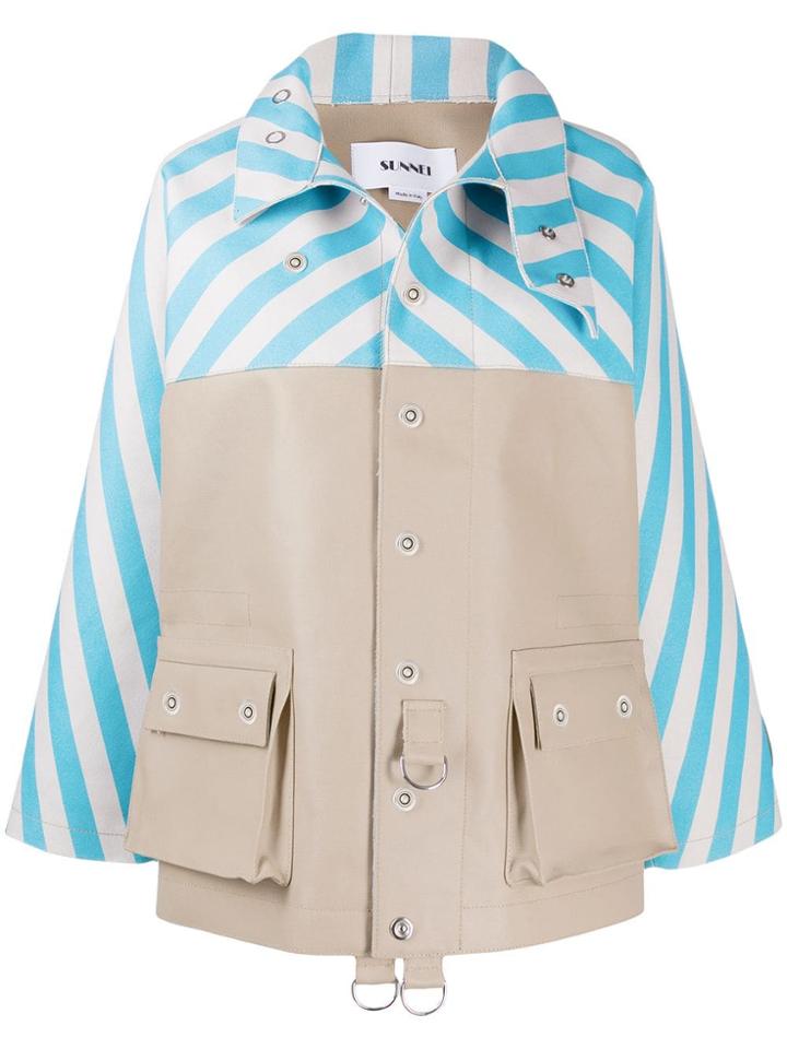 Sunnei Pino Striped Jacket - Blue