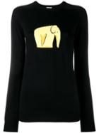 Loewe Elephant Intarsia Jumper, Women's, Size: Large, Black, Virgin Wool/polyamide/polyester