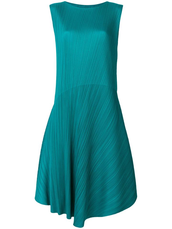 Pleats Please By Issey Miyake Flared Midi Dress - Green