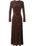 Ganni Tiger Print Dress, Women's, Size: 36, Red, Polyester/polyamide/spandex/elastane