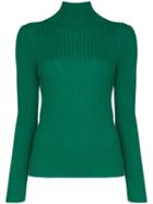 Plan C Turtleneck Ribbed Knit Top - Green
