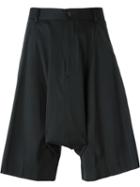 Comme Des Garçons Homme Plus Oversize Drop-crotch Shorts, Men's, Size: M, Black, Polyester/cotton