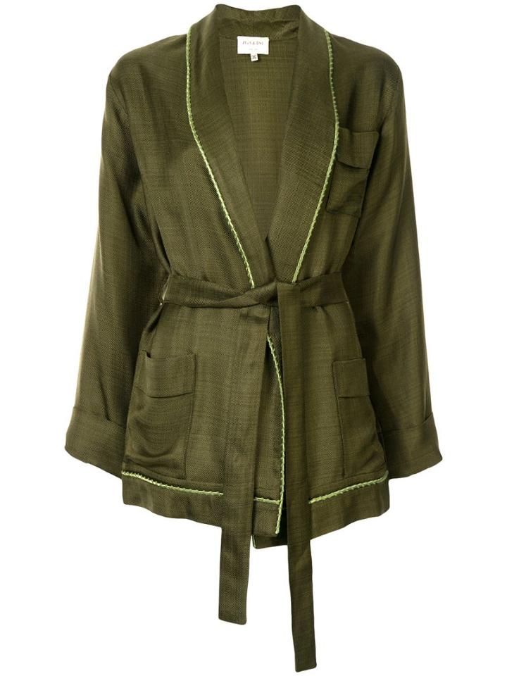 Zeus+dione Belted Wrap Jacket - Green