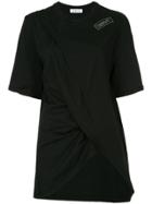 Ground Zero Defect Print Draped T-shirt - Black