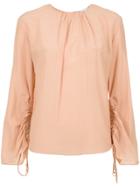 Nk Ruched Blouse - Pink & Purple