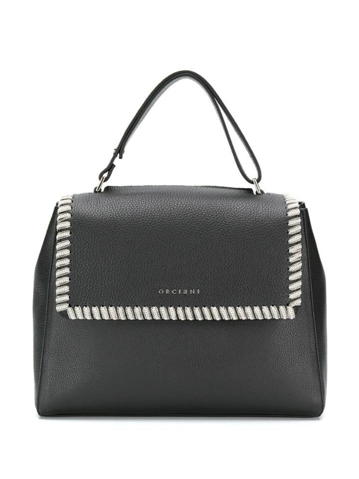 Orciani Chain Embellished Tote Bag - Black