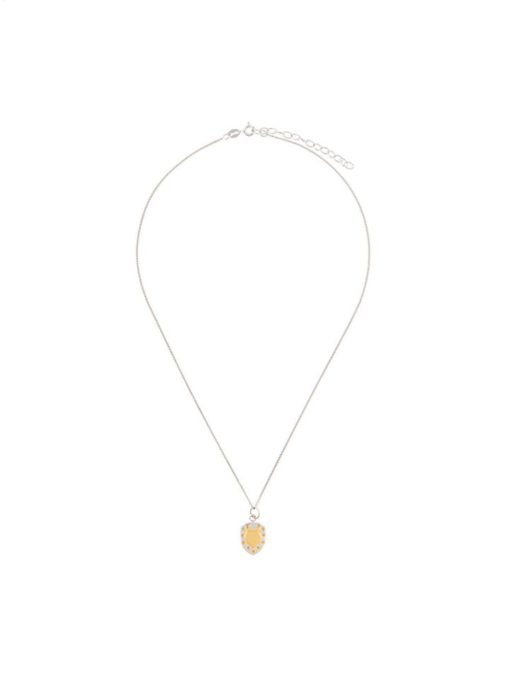 True Rocks Mini Shield Necklace - Metallic