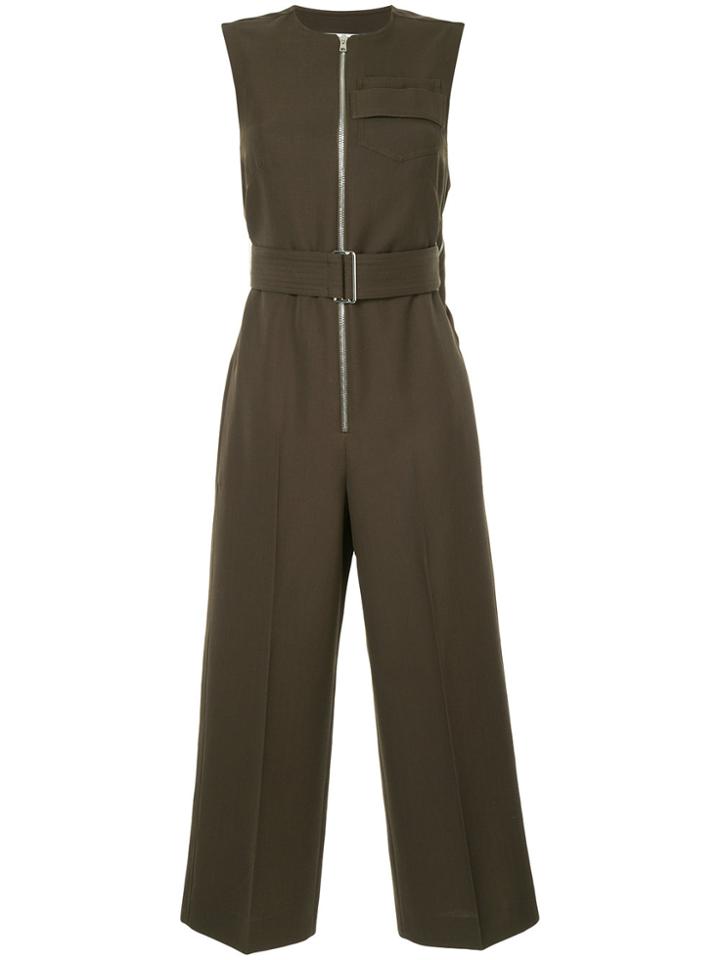 Victoria Beckham Sleeveless Belted Jumpsuit - Green