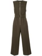 Victoria Beckham Sleeveless Belted Jumpsuit - Green