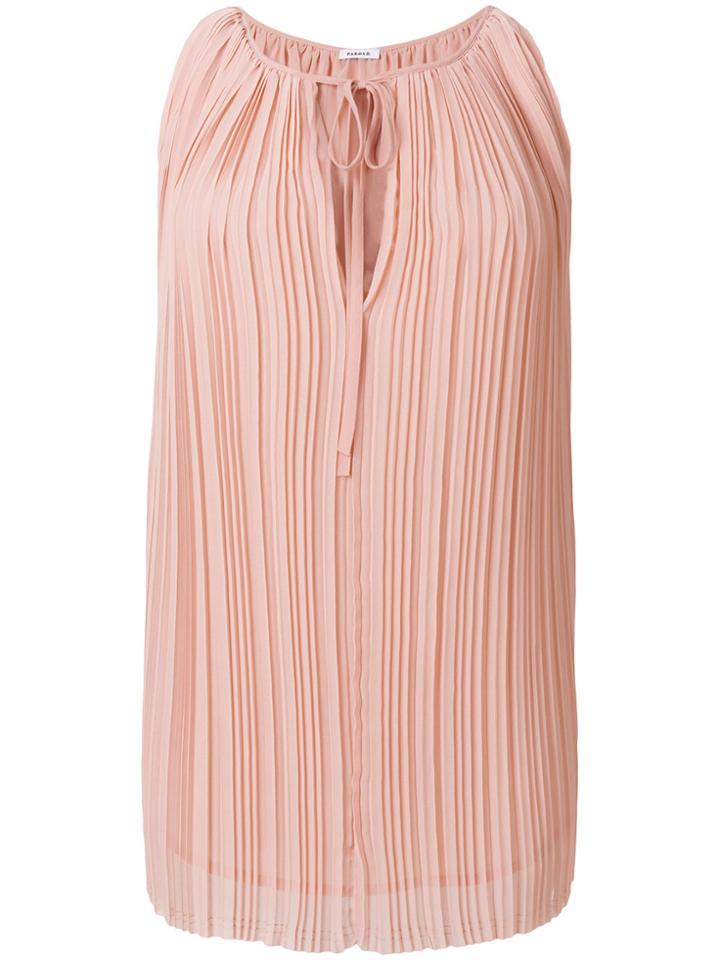 P.a.r.o.s.h. Sleeveless Pleated Blouse - Pink & Purple