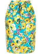 Yves Saint Laurent Vintage Flower Pattern Skirt - Multicolour