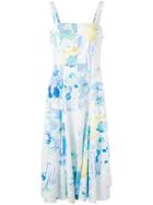 Louis Feraud Vintage Printed Midi Dress - White