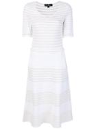 Salvatore Ferragamo Striped Knitted Dress - White