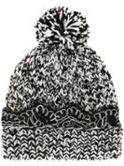 0711 Lace-trim Knit Beanie - Black