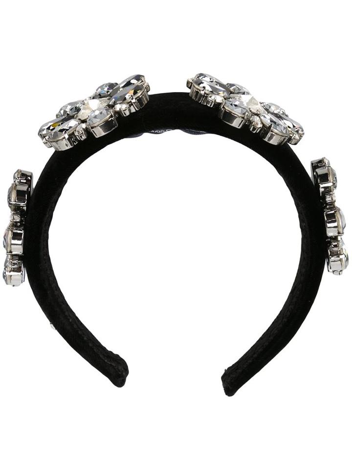 Dolce & Gabbana Embellished Hair Band, Women's, Black, Silk/viscose