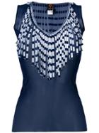 Jean Paul Gaultier Vintage Sheer Fringed Blouse - Blue