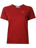 Comme Des Garçons Play Double Heart T-shirt, Women's, Size: Xs, Red, Cotton