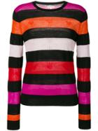 Chinti & Parker Heart Embroidered Striped Sweater - Multicolour