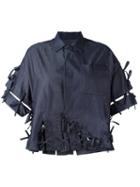 Facetasm Denim Bow Shirt, Size: 2, Blue, Cotton