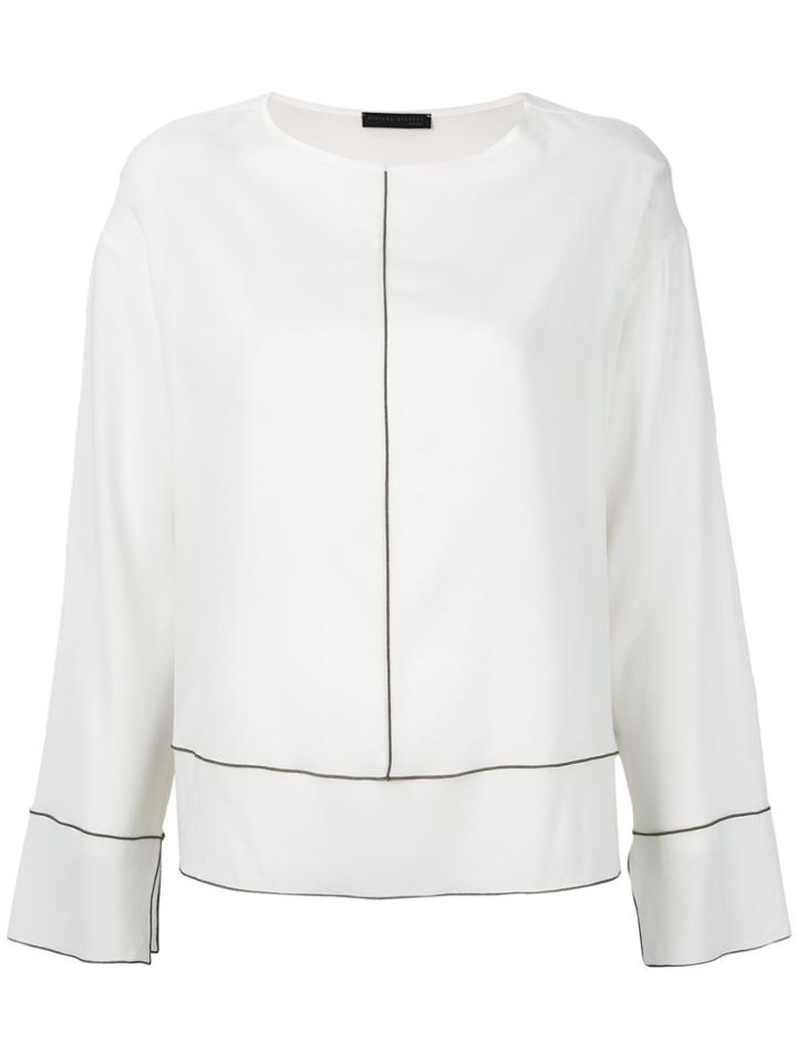Fabiana Filippi Contrast Trim Blouse - White