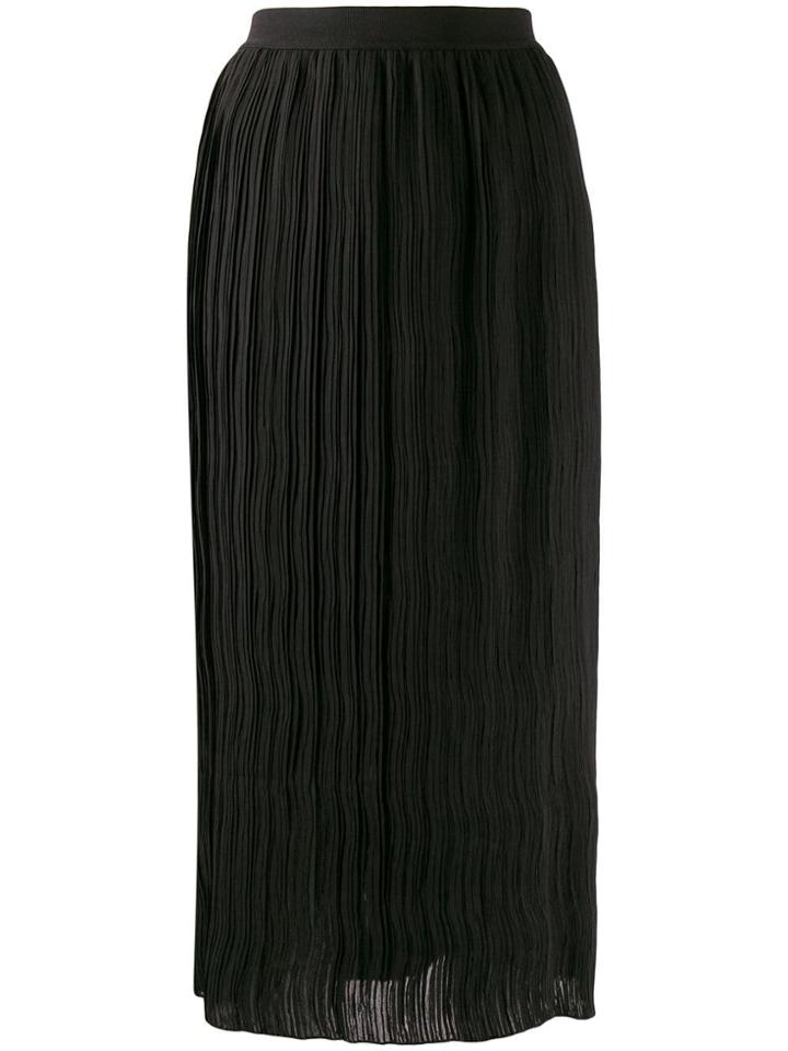 Semicouture High-waisted Pleated Skirt - Black