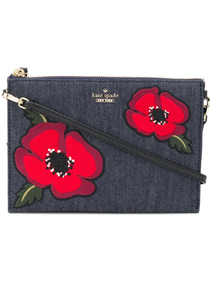 Kate Spade Floral Denim Clutch - Blue