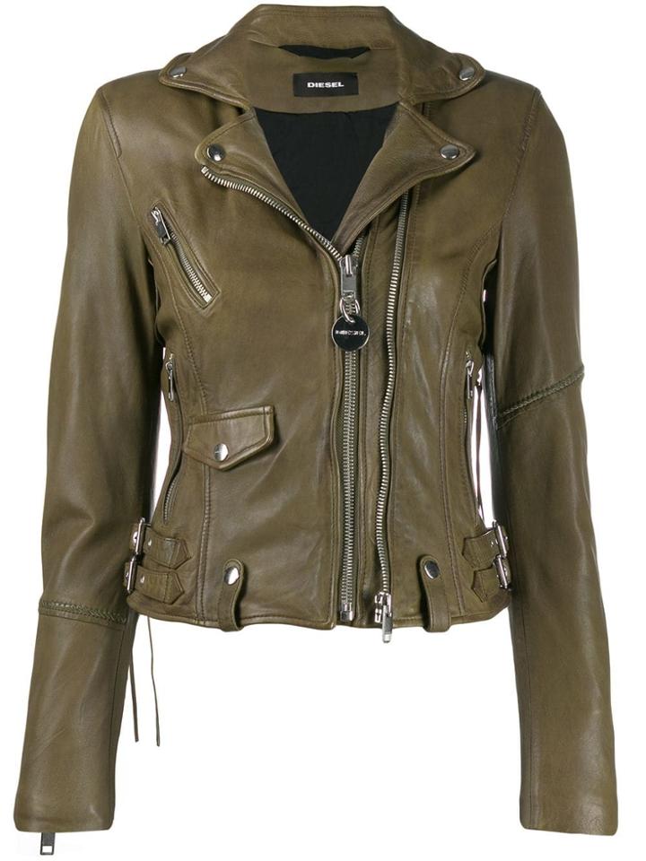 Diesel L-sinya-a Biker Jacket - Green