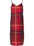 Tommy Hilfiger Plaid Fitted Midi-dress - Red