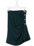 Marni Kids Teen Asymmetric Buttoned Skirt - Green