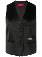 Styland Satin Waistcoat - Black