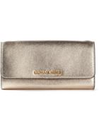 Michael Michael Kors 'jet Set Travel' Wallet Crossbody Bag - Metallic