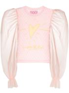 Victor & Rolf Heart-embroidered Lace Top - Pink