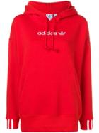 Adidas Contrast Logo Hoodie - Red