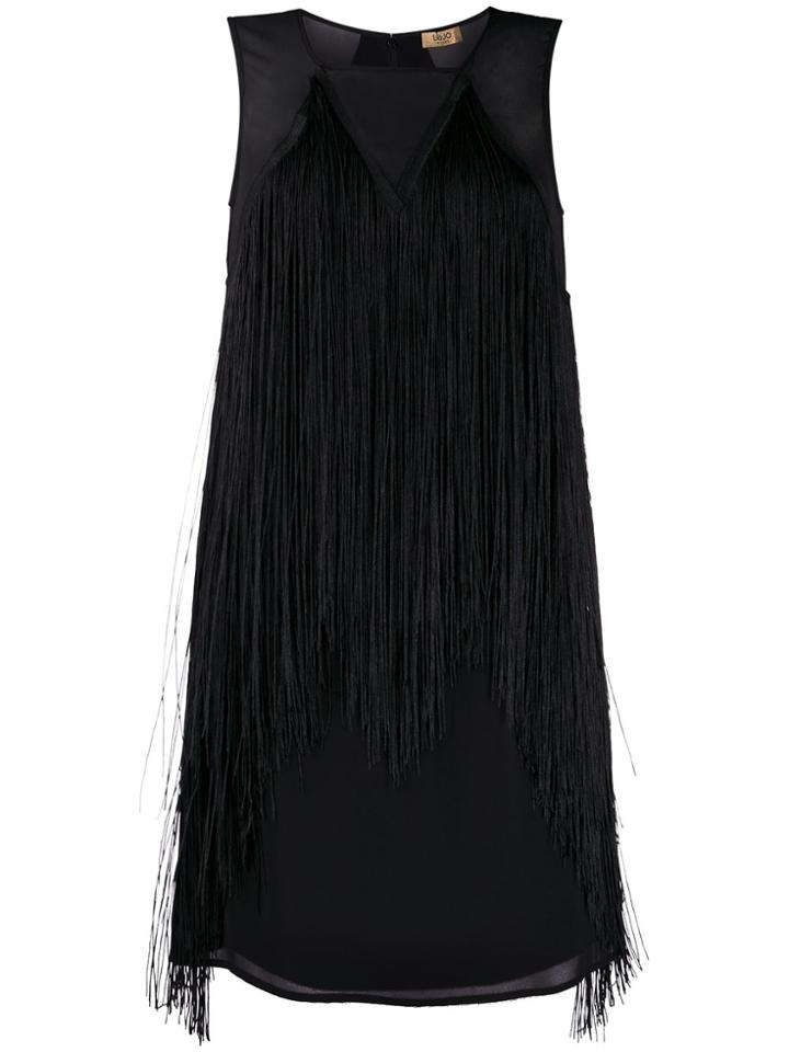 Liu Jo Fringed Short Dress - Black