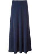 Cédric Charlier Side Split Midi Skirt, Women's, Size: 40, Blue, Silk